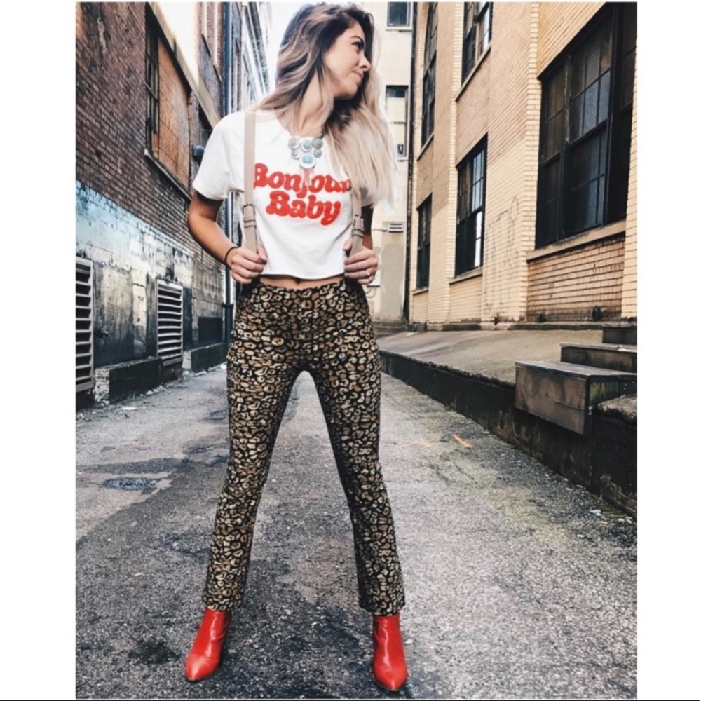 Who What Wear Leopard Print Cropped Pants